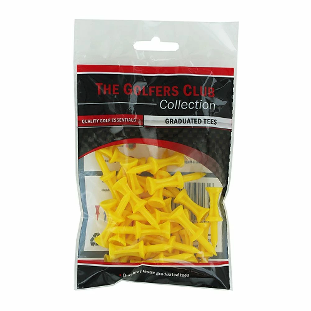 The Golfers Club Yellow Step Plastic Tees 25mm 1 The Golfers Club Yellow Step Plastic Tees 25mm