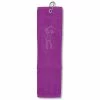 Surprizeshop Crystal Lady Golfer Tri-Fold Golf Towel -Golf Clubs Shop SurprizeShop Crystal Lady Golfer Tri Fold Golf Towel purple TT002003 1