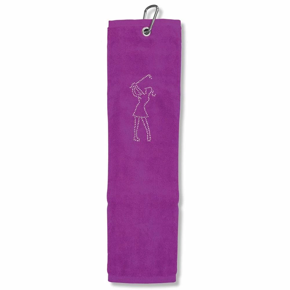 Surprizeshop Crystal Lady Golfer Tri-Fold Golf Towel 1 Surprizeshop Crystal Lady Golfer Tri-Fold Golf Towel