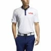 ADIDAS USA Olympics Friday Polo -Golf Clubs Shop adidas usa olympics friday polo white grey two dark blue 01 95215.1659042797