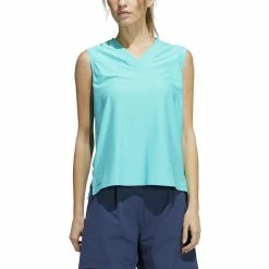 ADIDAS Women's Go-To Sleeveless Polo -Golf Clubs Shop adidas womens go to sleeveless polo semi mint rush 01 63464.1647972106