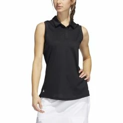 ADIDAS Women's Primeblue Ottoman Stripe Sleeveless Polo -Golf Clubs Shop adidas womens primeblue ottoman stripe sleeveless polo black 01 84060.1647972767