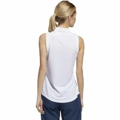 ADIDAS Women's Primeblue Ottoman Stripe Sleeveless Polo -Golf Clubs Shop adidas womens primeblue ottoman stripe sleeveless polo white 02 61424.1647972767
