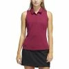 ADIDAS Women's Space-Dyed Sleeveless Polo -Golf Clubs Shop adidas womens space dyed sleeveless polo legacy burgundy black 01 03430.1647975079