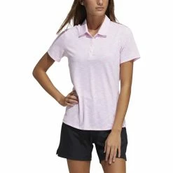 ADIDAS Women's Spacedye Polo -Golf Clubs Shop adidas womens spacedye polo white screaming pink 01 16875.1631905137