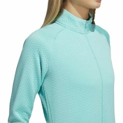 ADIDAS Women's Textured Layer Jacket -Golf Clubs Shop adidas womens textured layer jacket acid mint 03 20967.1633102078