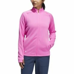 ADIDAS Women's Textured Layer Jacket -Golf Clubs Shop adidas womens textured layer jacket screaming pink 01 93399.1633102078