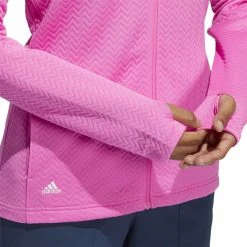 ADIDAS Women's Textured Layer Jacket -Golf Clubs Shop adidas womens textured layer jacket screaming pink 03 15010.1633102078