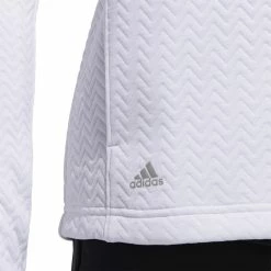 ADIDAS Women's Textured Layer Jacket -Golf Clubs Shop adidas womens textured layer jacket white 04 19844.1633102078