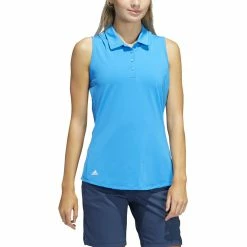 ADIDAS Women's Ultimate 365 Solid Sleeveless Polo -Golf Clubs Shop adidas womens ultimate 365 solid sleeveless polo blue rush 01 45100.1662670227