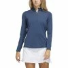 ADIDAS Women's Ultimate365 Sun Protection Shirt -Golf Clubs Shop adidas womens ultimate365 sun protection shirt crew navy 01 16749.1676584666
