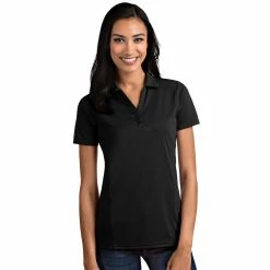 Antigua Women's Tribute Polo -Golf Clubs Shop antigua womens tribute polo black 01 66703.1653919109