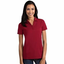 Antigua Women's Tribute Polo -Golf Clubs Shop antigua womens tribute polo dark red 01 77398.1653919109