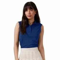 Antigua Women's Tribute Sleeveless Polo -Golf Clubs Shop antigua womens tribute sleeveless polo dark royal 01 90080.1676584106