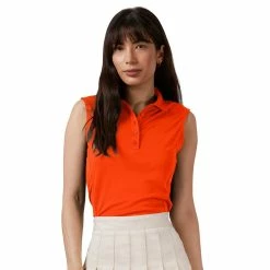 Antigua Women's Tribute Sleeveless Polo -Golf Clubs Shop antigua womens tribute sleeveless polo mango 01 32846.1676590508