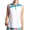 Bermuda Sands Women's Adele Sublimated Sleeveless Polo -Golf Clubs Shop bermuda sands womens adele sublimated sleeveless polo white 01 16182.1659117778