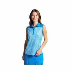 Bermuda Sands Women's Harriet Sublimated Sleeveless Polo With Snaps