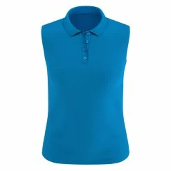 Callaway Women's Solid Knit Sleeveless Polo -Golf Clubs Shop callaway womens solid knit sleeveless polo ibiza blue 01 23567.1654787581
