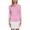 Callaway Women's Swing Tech 3/4 Sleeve Polo -Golf Clubs Shop callaway womens swing tech 3 4 sleeve polo pink sunset 01 44471.1654789378