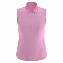 Callaway Women's Tonal Heather Sleeveless Polo -Golf Clubs Shop callaway womens tonal heather sleeveless polo sunset pink heather 01 81652.1654788479