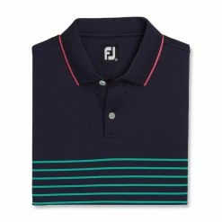 FootJoy Breton Stripe Stretch Pique Knit Collar Polo -Golf Clubs Shop footjoy breton stripe stretch pique knit collar polo sea green watermelon 04 05730.1673904040