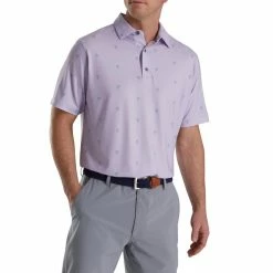 FootJoy Cactus Print Lisle Self Collar Polo -Golf Clubs Shop footjoy cactus print lisle self collar polo dusty purple 01 02241.1673900441