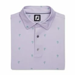FootJoy Cactus Print Lisle Self Collar Polo -Golf Clubs Shop footjoy cactus print lisle self collar polo dusty purple 04 81737.1673904885