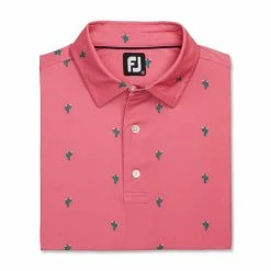 FootJoy Cactus Print Lisle Self Collar Polo -Golf Clubs Shop footjoy cactus print lisle self collar polo watermelon 04 10748.1673899892