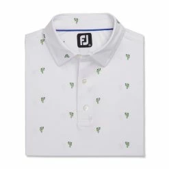 FootJoy Cactus Print Lisle Self Collar Polo -Golf Clubs Shop footjoy cactus print lisle self collar polo white 04 81522.1673899403