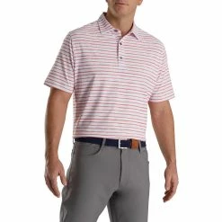 FootJoy Chalk Line Print Stretch Pique Self Collar Polo -Golf Clubs Shop footjoy chalk line print stretch pique self collar polo white coral 01 79503.1673902288