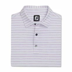 FootJoy Chalk Line Print Stretch Pique Self Collar Polo -Golf Clubs Shop footjoy chalk line print stretch pique self collar polo white lavender 04 90151.1673907073