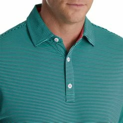 FootJoy Feeder Stripe Mix Stretch Pique Self Collar Polo -Golf Clubs Shop footjoy feeder stripe mix stretch pique self collar polo navy sea green 03 88271.1673902056
