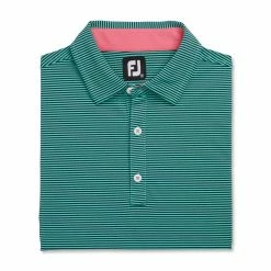 FootJoy Feeder Stripe Mix Stretch Pique Self Collar Polo -Golf Clubs Shop footjoy feeder stripe mix stretch pique self collar polo navy sea green 04 25401.1673901803