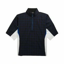 FootJoy FJ Hydrolite Short Sleeve Rain Shirt -Golf Clubs Shop footjoy fj hydrolite short sleeve rain shirt black royal plaid white 01 07642.1676494364