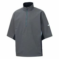 FootJoy FJ Hydrolite Short Sleeve Rain Shirt -Golf Clubs Shop footjoy fj hydrolite short sleeve rain shirt charcoal navy 01 00861.1676494361