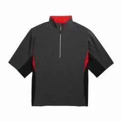 FootJoy FJ Hydrolite Short Sleeve Rain Shirt -Golf Clubs Shop footjoy fj hydrolite short sleeve rain shirt heather charcoal black red 01 91341.1676494364