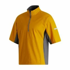 FootJoy FJ Hydrolite Short Sleeve Rain Shirt -Golf Clubs Shop footjoy fj hydrolite short sleeve rain shirt mustard charcoal black 01 53492.1676494358