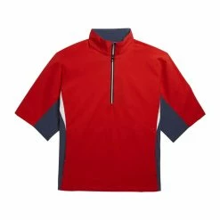 FootJoy FJ Hydrolite Short Sleeve Rain Shirt -Golf Clubs Shop footjoy fj hydrolite short sleeve rain shirt red navy heather white 01 50526.1676494365