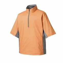FootJoy Hydrolite Short Sleeve Rain Shirt - Previous Season Style -Golf Clubs Shop footjoy hydrolite short sleeve rain shirt previous season style orange check charcoal black 01 22935.1632930642