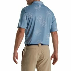 FootJoy Jungle Leaf Print Lisle Self Collar Polo -Golf Clubs Shop footjoy jungle leaf print lisle self collar polo denim dusty purple 02 50252.1673904451