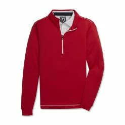 FootJoy Junior 1/2 Zip Midlayer With Contrast Stitch -Golf Clubs Shop footjoy junior 1 2 zip midlayer with contrast stitch red 01 74834.1676593717