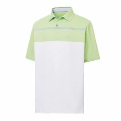 FootJoy Lisle Engineered Pinstripe Self Collar Polo -Golf Clubs Shop footjoy lisle engineered pinstripe self collar polo white lime grey 01 38857.1632336617