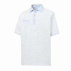 FootJoy Lisle Mixed Pinstripe Self Collar Polo -Golf Clubs Shop footjoy lisle mixed pinstripe self collar polo white lagoon 01 39911.1632336266