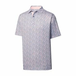FootJoy Lisle Shadow Palm Print Self Collar Polo -Golf Clubs Shop footjoy lisle shadow palm print self collar polo graphite quartz pink 01 14961.1649086936
