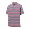 FootJoy Lisle Traditional Stripe Self Collar Polo -Golf Clubs Shop footjoy lisle traditional stripe self collar polo heather cap red storm blue white 01 35441.1632336829