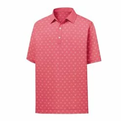 FootJoy Lisle Weather Print Self Collar Polo -Golf Clubs Shop footjoy lisle weather print self collar polo cape red 01 92257.1632336140