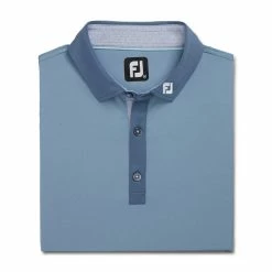 FootJoy Solid Spiral Print Trim Lisle Self Collar Polo - FJ Logo -Golf Clubs Shop footjoy solid spiral print trim lisle self collar polo fj logo 04 04071.1676579704