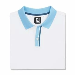 FootJoy Solid Stretch Pique With Stripe Placket Knit Collar Polo 15 FootJoy Solid Stretch Pique With Stripe Placket Knit Collar Polo -Golf Clubs Shop footjoy solid stretch pique with stripe placket knit collar polo white 04 04009.1673899881