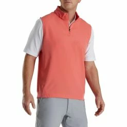 FootJoy Stretch Woven Vest With Knit Accents -Golf Clubs Shop footjoy stetch woven vest with knit accents coral 01 34890.1673907371