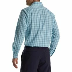 FootJoy Stretch Woven Gingham Shirt -Golf Clubs Shop footjoy stretch woven gingham shirt denim azure 02 57650.1671654473